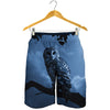 Full Moon Night Owl Print Men's Shorts