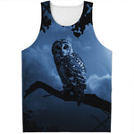 Full Moon Night Owl Print Men's Tank Top