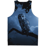 Full Moon Night Owl Print Men's Tank Top