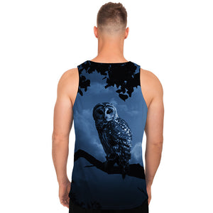 Full Moon Night Owl Print Men's Tank Top