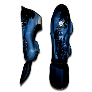 Full Moon Night Owl Print Muay Thai Shin Guard