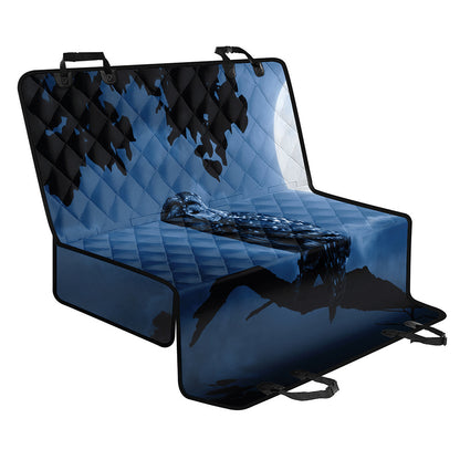 Full Moon Night Owl Print Pet Car Back Seat Cover