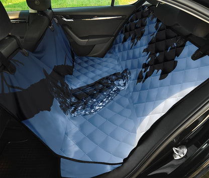 Full Moon Night Owl Print Pet Car Back Seat Cover