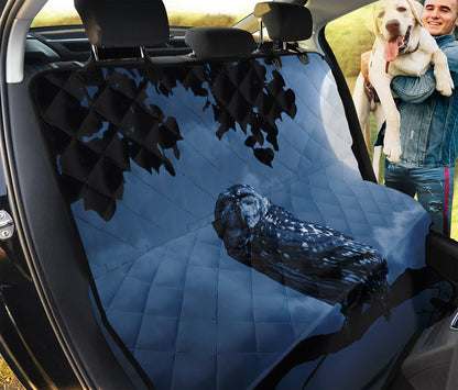 Full Moon Night Owl Print Pet Car Back Seat Cover