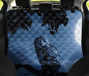 Full Moon Night Owl Print Pet Car Back Seat Cover