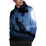 Full Moon Night Owl Print Pullover Hoodie