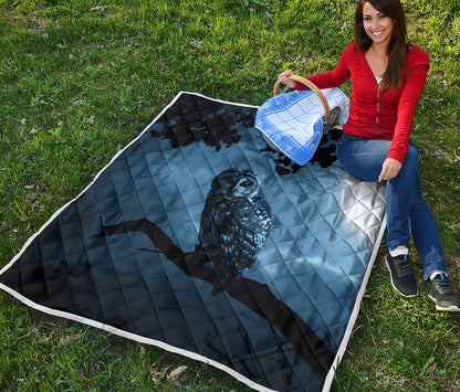 Full Moon Night Owl Print Quilt