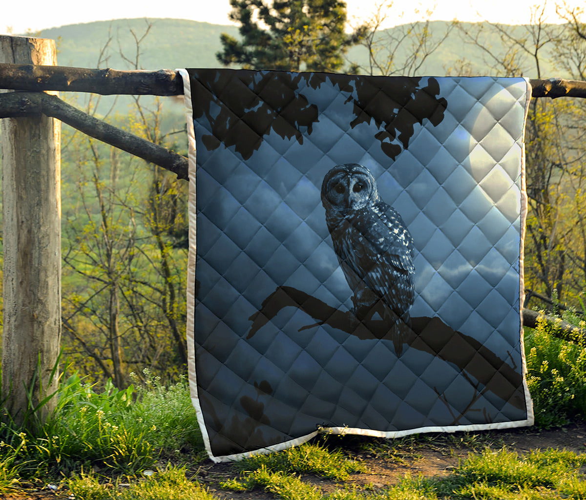 Full Moon Night Owl Print Quilt