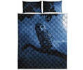 Full Moon Night Owl Print Quilt Bed Set