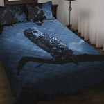 Full Moon Night Owl Print Quilt Bed Set