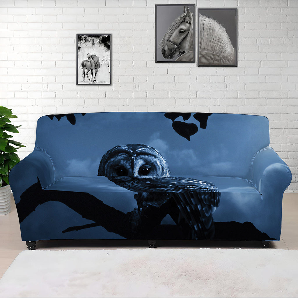 Full Moon Night Owl Print Sofa Cover