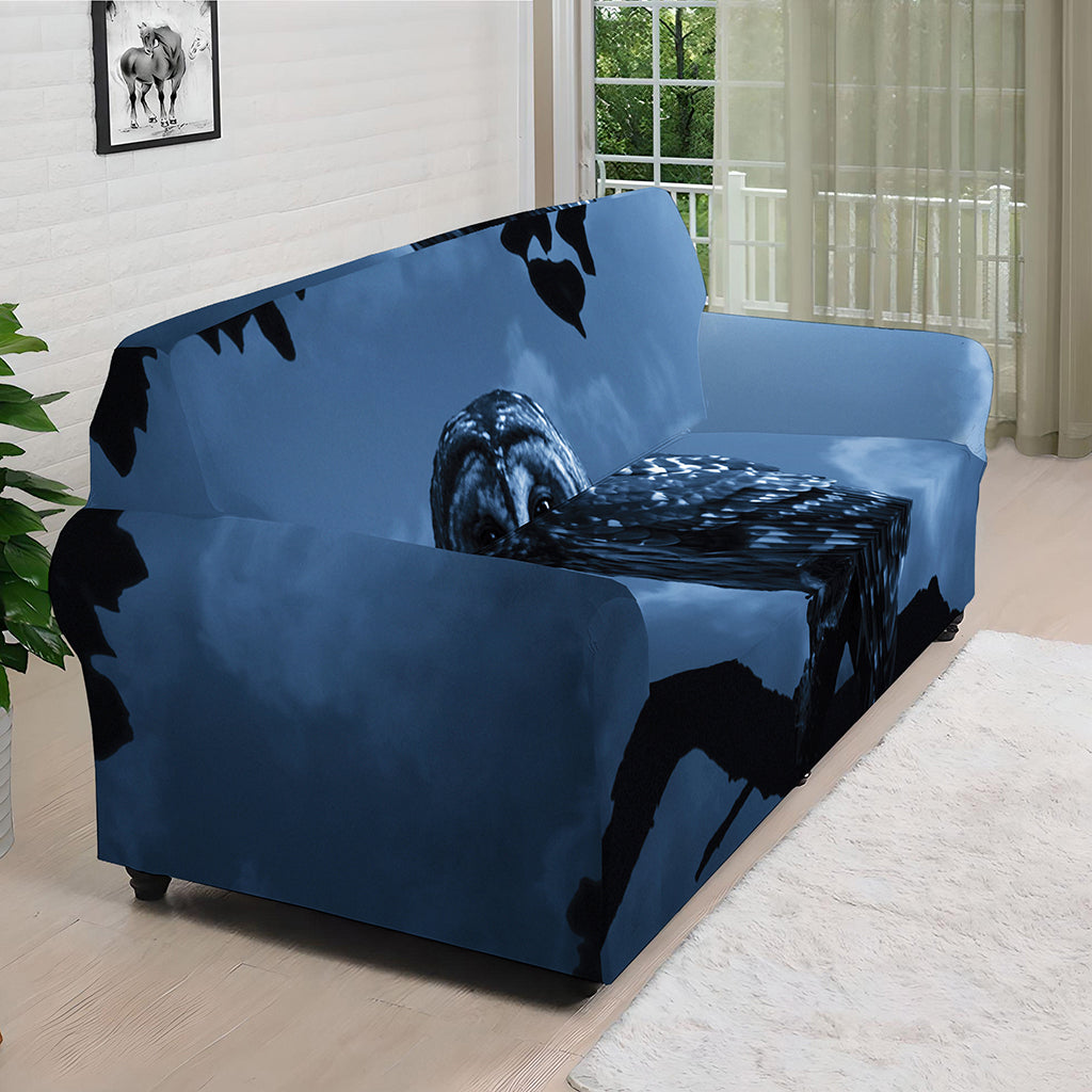Full Moon Night Owl Print Sofa Cover