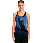 Full Moon Night Owl Print Women's Racerback Tank Top