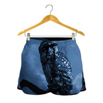 Full Moon Night Owl Print Women's Shorts