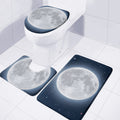 Full Moon Print 3 Piece Bath Mat Set