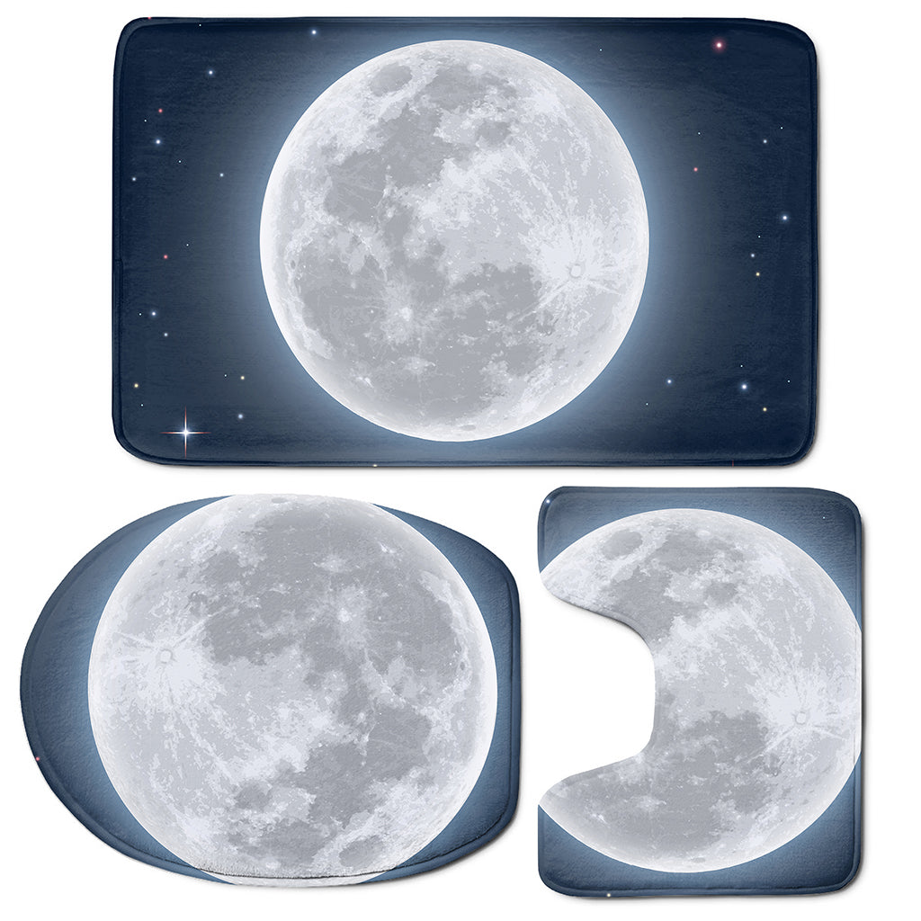 Full Moon Print 3 Piece Bath Mat Set