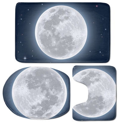 Full Moon Print 3 Piece Bath Mat Set