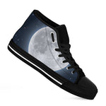 Full Moon Print Black High Top Shoes