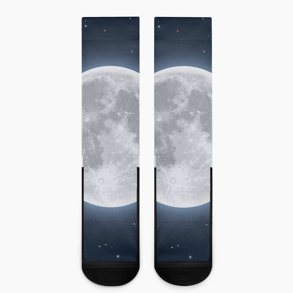 Full Moon Print Crew Socks