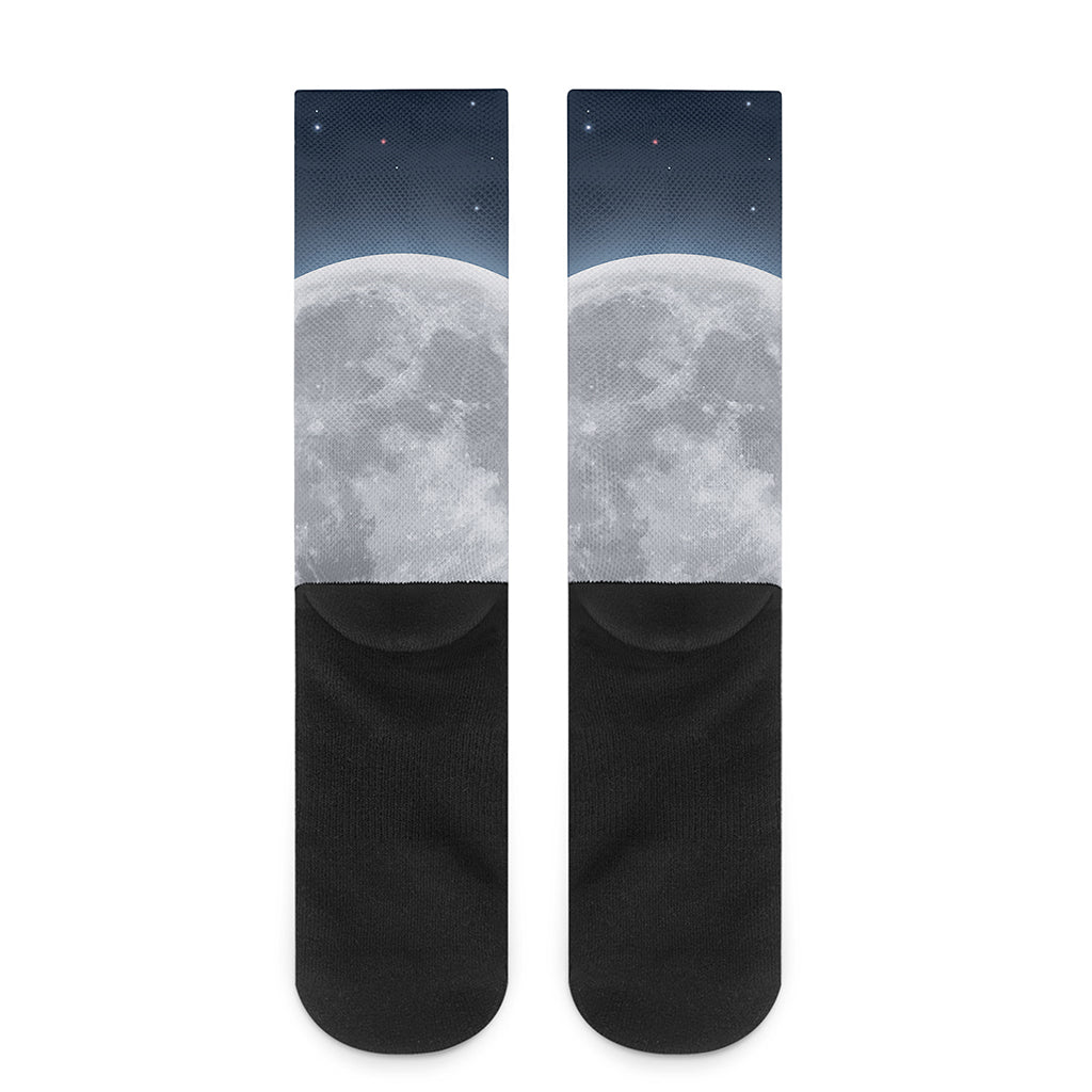 Full Moon Print Crew Socks