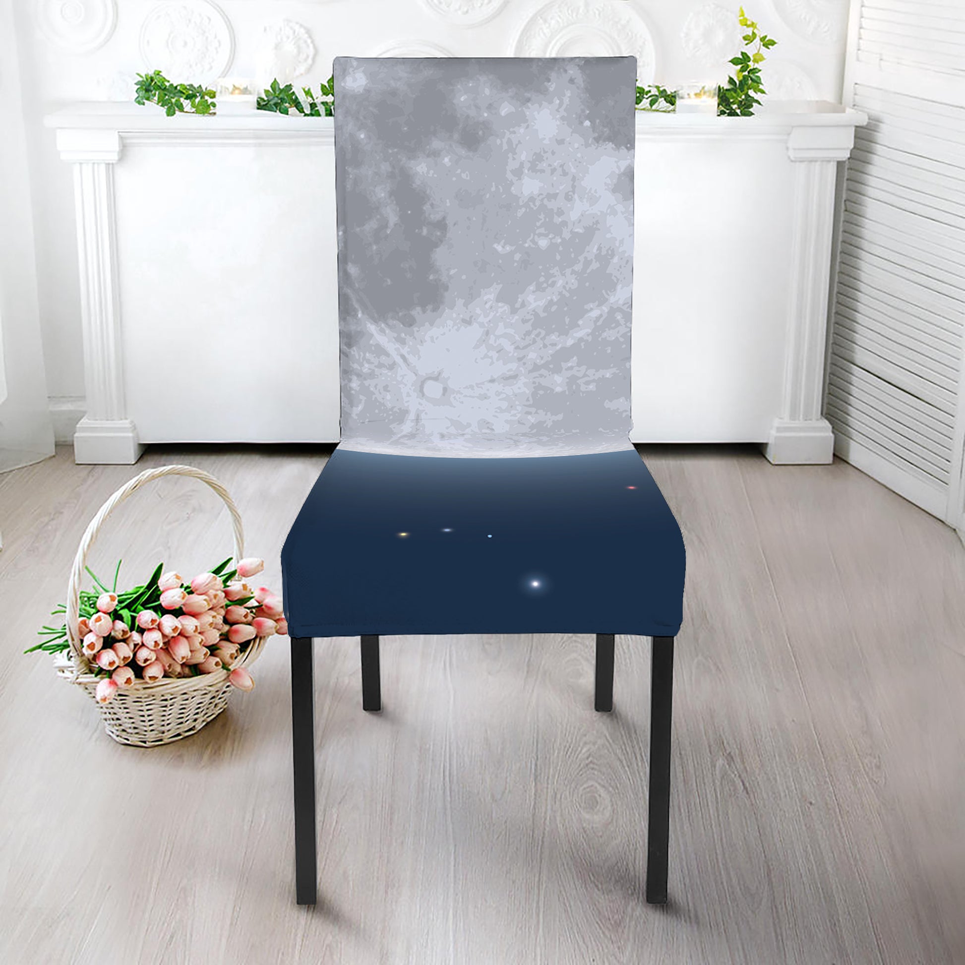 Full Moon Print Dining Chair Slipcover