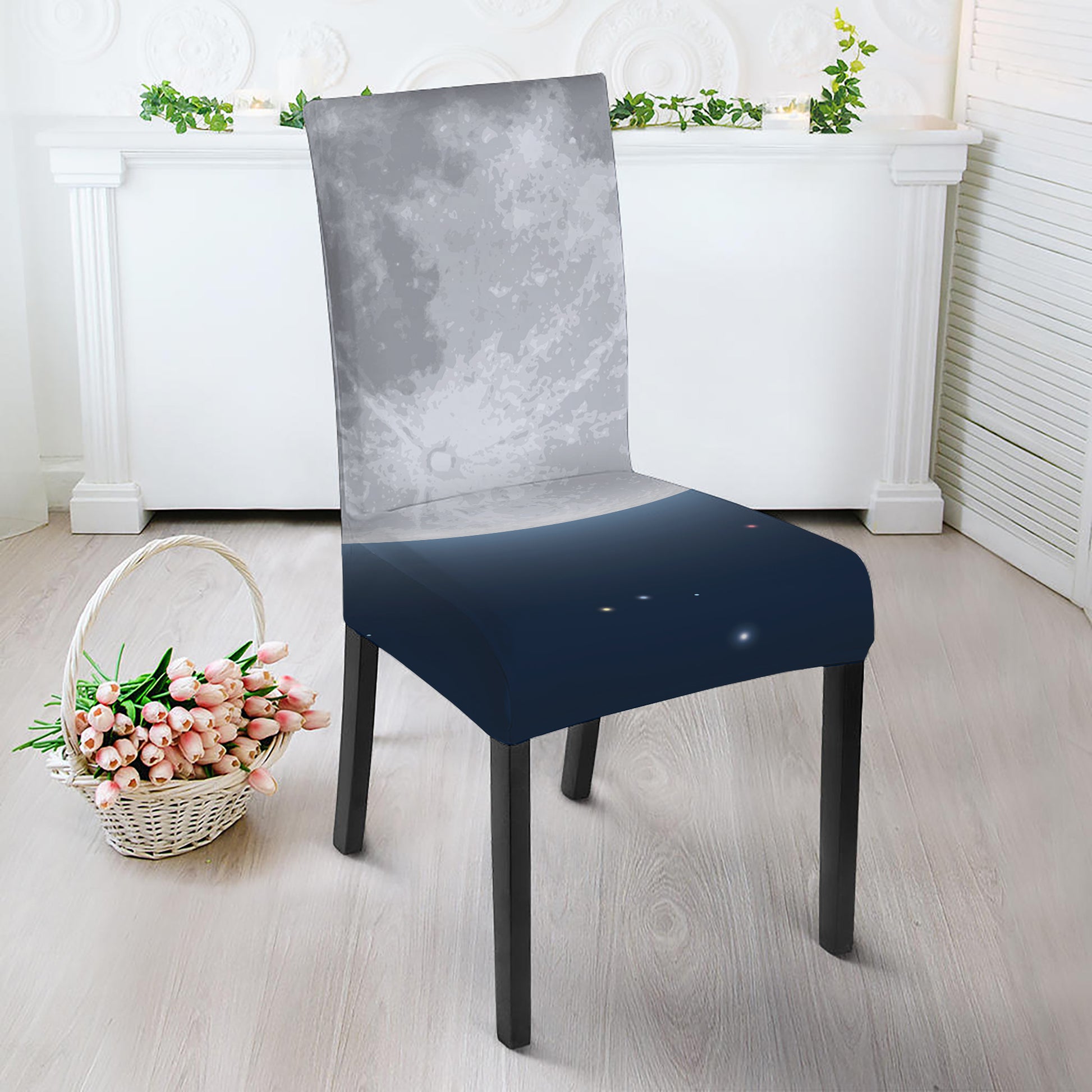 Full Moon Print Dining Chair Slipcover