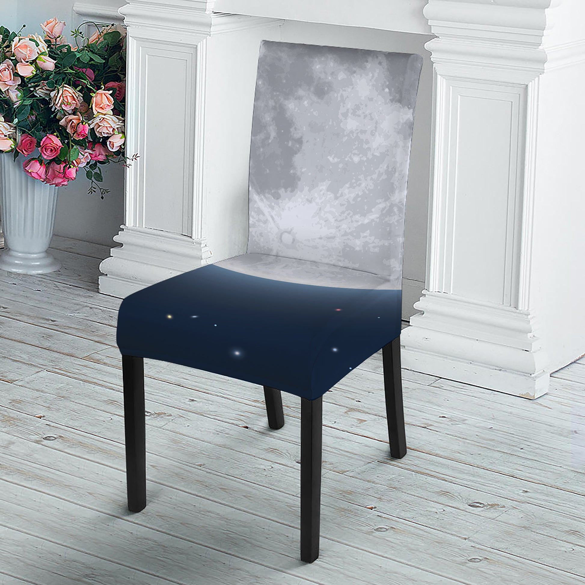 Full Moon Print Dining Chair Slipcover