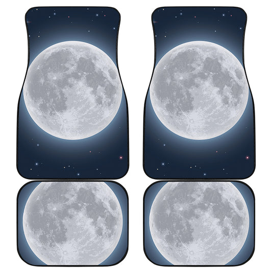 Full Moon Print Front and Back Car Floor Mats