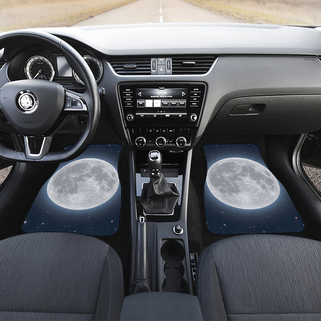 Full Moon Print Front and Back Car Floor Mats