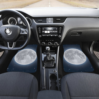 Full Moon Print Front and Back Car Floor Mats