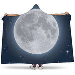 Full Moon Print Hooded Blanket
