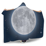 Full Moon Print Hooded Blanket