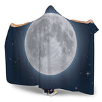 Full Moon Print Hooded Blanket