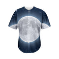 Full Moon Print Men's Baseball Jersey