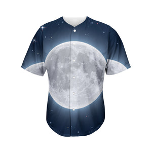 Full Moon Print Men's Baseball Jersey