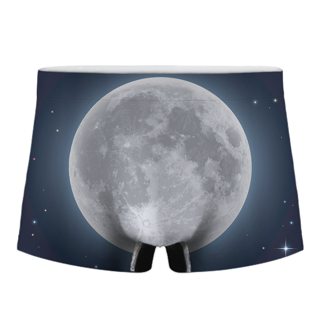 Full Moon Print Men's Boxer Briefs