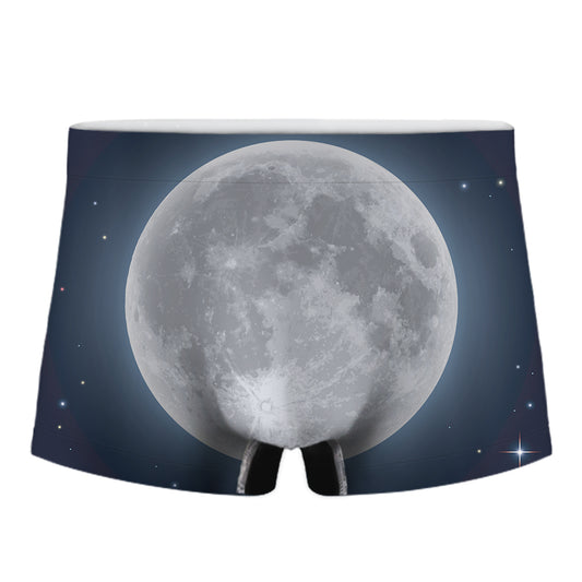 Full Moon Print Men's Boxer Briefs