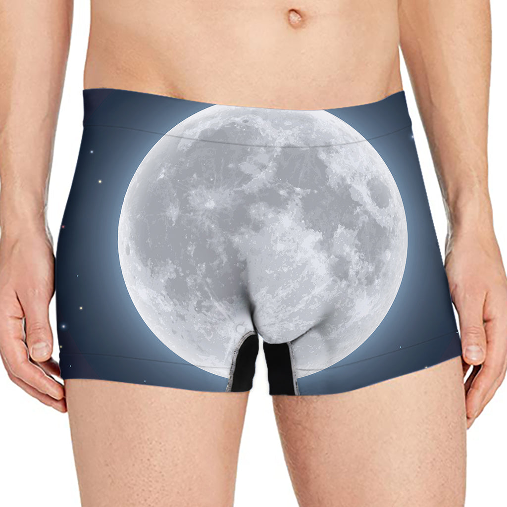 Full Moon Print Men's Boxer Briefs