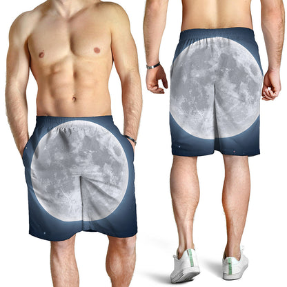 Full Moon Print Men's Shorts