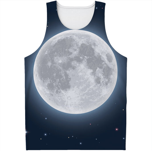 Full Moon Print Men's Tank Top