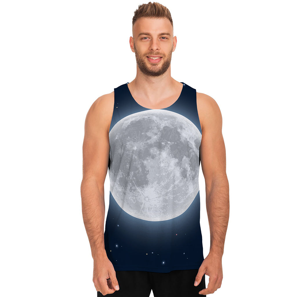Full Moon Print Men's Tank Top