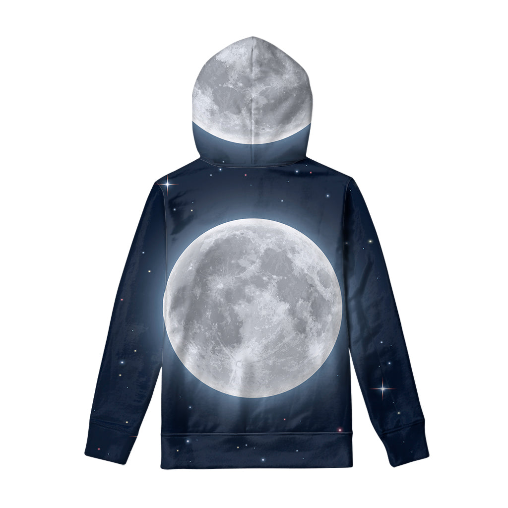 Full Moon Print Pullover Hoodie