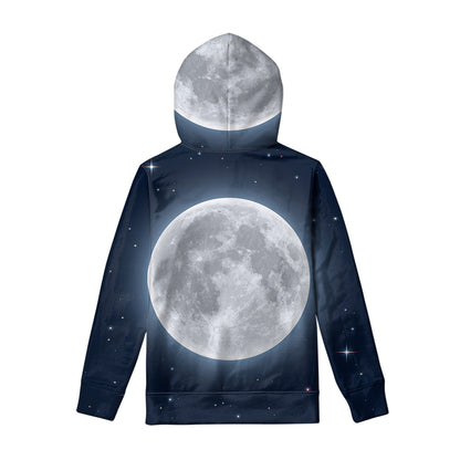 Full Moon Print Pullover Hoodie