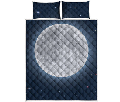 Full Moon Print Quilt Bed Set