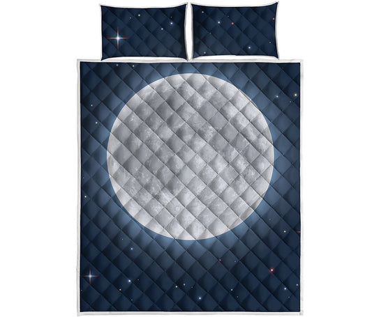 Full Moon Print Quilt Bed Set
