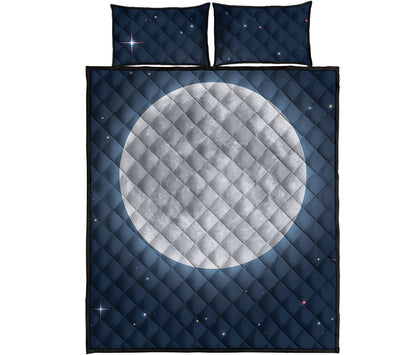 Full Moon Print Quilt Bed Set