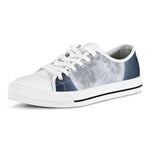 Full Moon Print White Low Top Shoes