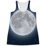 Full Moon Print Women's Racerback Tank Top