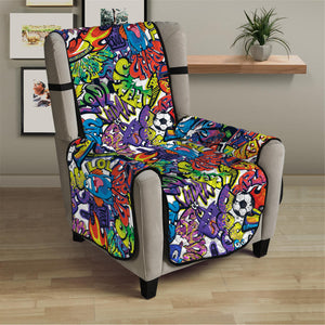 Funky Graffiti Pattern Print Armchair Protector