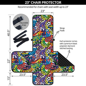 Funky Graffiti Pattern Print Armchair Protector